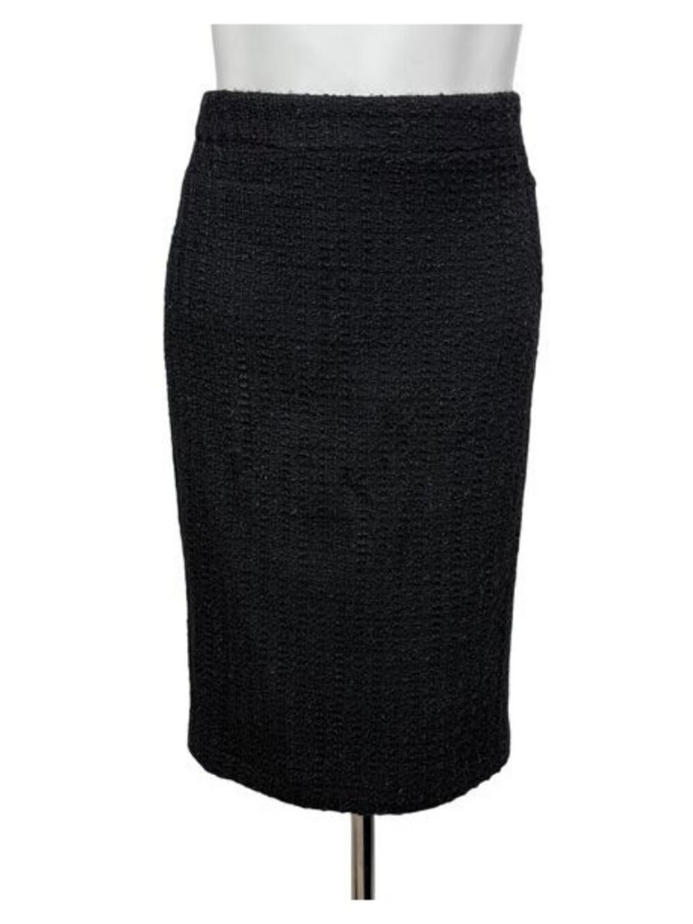CAROLINA HERRERA Tweed Wool Blend Pencil Skirt Size 10 Black
